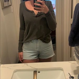 Gray long sleeve free people top